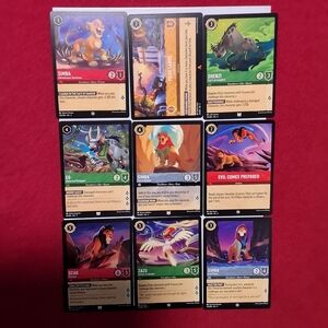 Disney Lorcana TCG Lot of 9 Lion King Shimmering Skies Cards